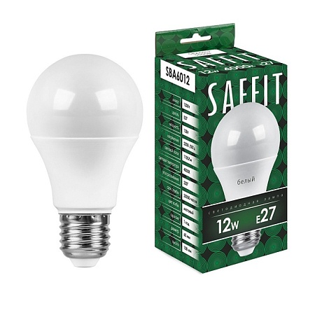 Лампа светодиодная SAFFIT SBA6012 Шар E27 12W 230V 4000K - фото