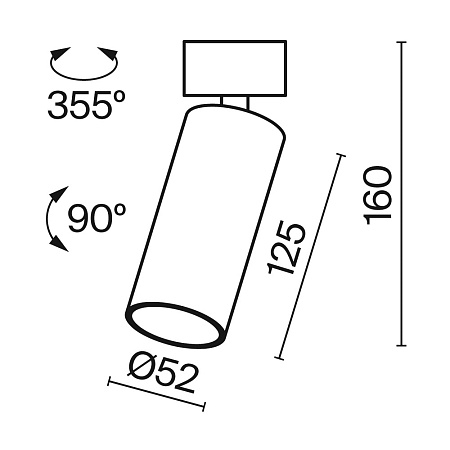 Потолочный светильник Technical FOCUS LED C055CL-L12B2.7K-W-B - фото