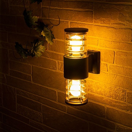 Настенный уличный светильник 1407 Techno черный IP54 1407 Techno черный Elektrostandard - фото