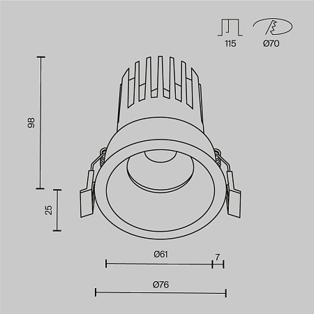 Встраиваемый светильник Technical DL117-15W-2.7K-B - фото