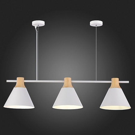 Светильник подвесной Белый/Белый, Светлое дерево E27 3*60W SLE125103-03 - фото