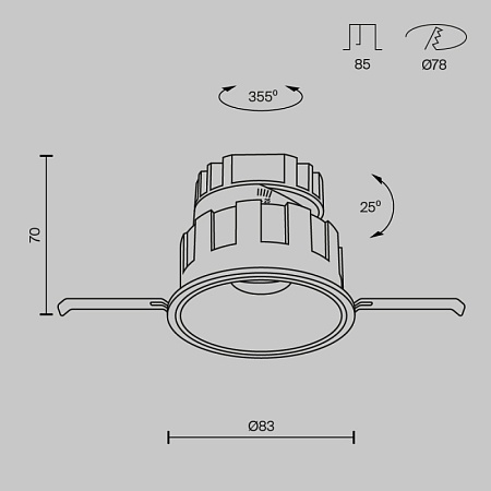 Встраиваемый светильник Technical Wise DL057-10W3K-B - фото