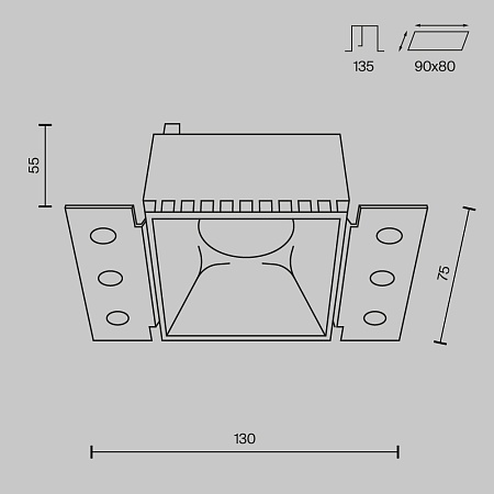 Встраиваемый светильник Technical Share DL051-01-GU10-SQ-W - фото