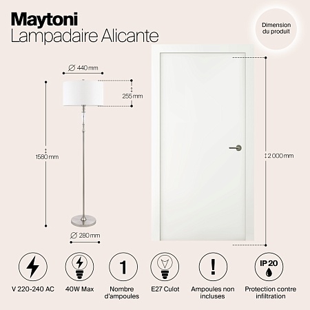 Напольный светильник (торшер) Maytoni Alicante MOD014FL-01N - фото