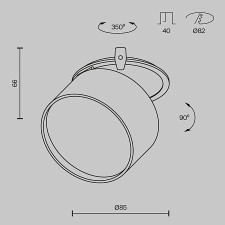 Встраиваемый светильник Technical Onda DL024-12W3K-BMG - фото