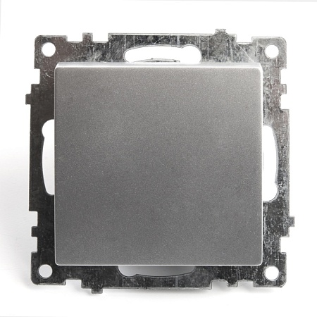 Переключатель перекрестный 1-клавишный (механизм), STEKKER GLS10-7110-03, 250V, 10А, серия Катрин, серебро - фото