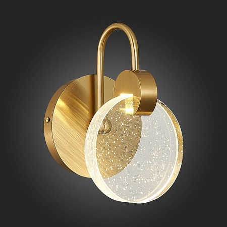 Бра ST-Luce Золотистый/Прозрачный,С пузырьками воздуха LED 1*3W 3000K SL6104.201.01 - фото