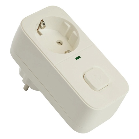 Сетевой фильтр 1-местный с/з STEKKER 250В, 16А, с выключателем, серия Nova, HM81-11-2, белый - фото