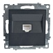 Розетка компьютерная 1-местная RJ-45 (механизм), STEKKER GLS00-7107-05, серия Катрин, черный - фото