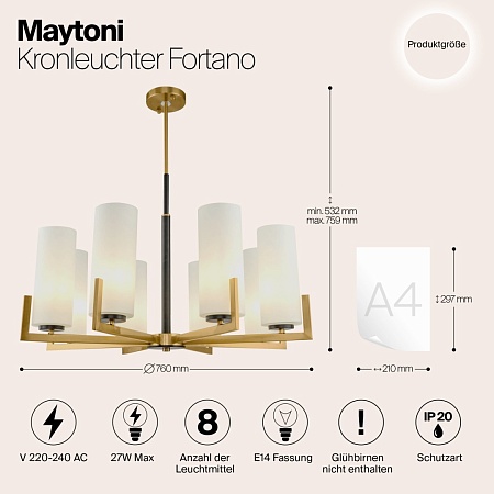 Люстра Maytoni Fortano MOD089PL-08BS - фото