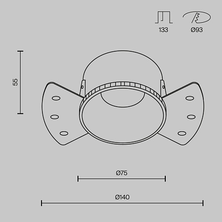 Встраиваемый светильник Technical Share DL051-01-GU10-RD-WMG - фото