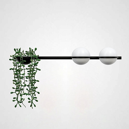 Бра Palma Wall Lamp 2 Шара + 1 Вазон Горизонтальная Imperiumloft 168497-22 - фото