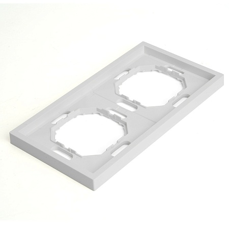 Рамка STEKKER, PFR00-5002-01 2-местная, серия Эмили, белый фарфор, soft touch - фото