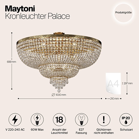 Люстра Maytoni Palace DIA890-CL-18-G - фото