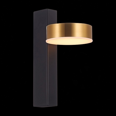 Светильник настенный ST-Luce Черный/Латунь LED 1*7W 3000K SL6000.301.01 - фото