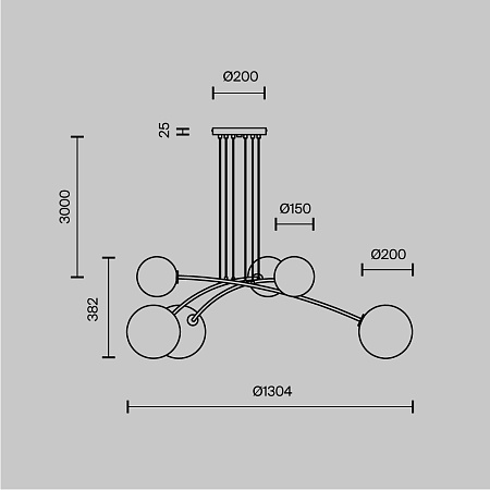 Подвесной светильник Maytoni Mood MOD172PL-06B - фото