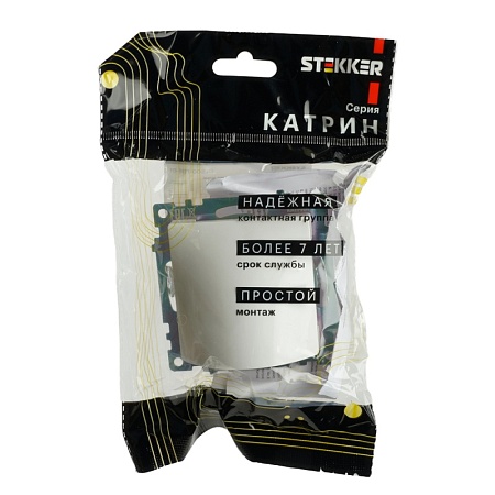 Кабельный вывод (механизм), STEKKER, серия Катрин, белый, GLS00-7116-01 - фото