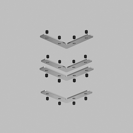 TR2019-AL Комплект угловых соединителей трека SLOTT, алюминий - фото