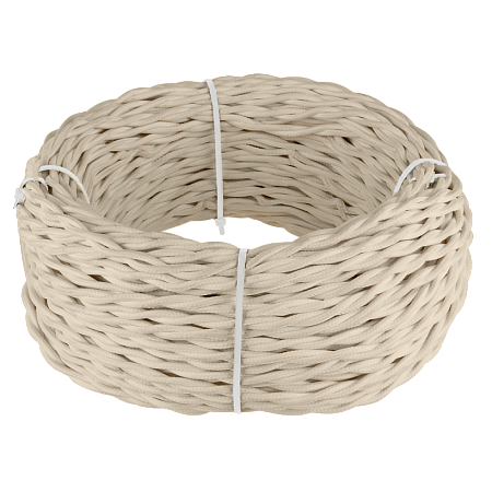 Ретро кабель витой  3х1,5 песочный 50 м Ретро кабель витой  3х1,5  (песочный) - фото