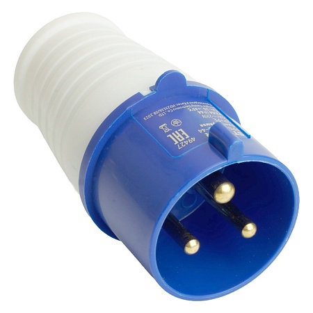 Вилка прямая ST-023 32А 220В 2P+PE IP44, PPG32-023-44, Stekker - фото