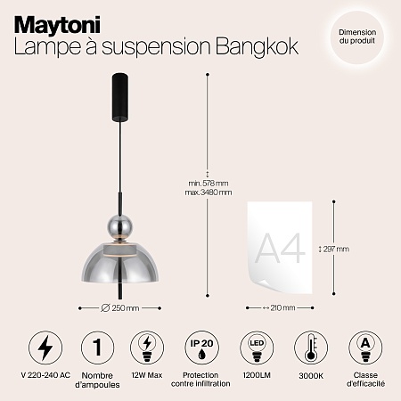 Подвесной светильник Maytoni Bangkok MOD185PL-L6B3K4 - фото