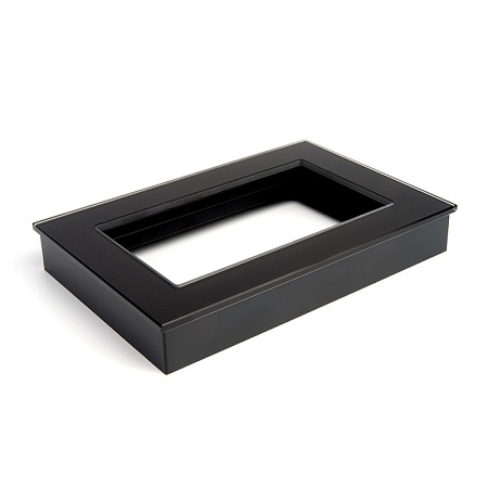 Рамка  2-местная (без перемычки), стекло, STEKKER, GFR00-7012-05М, серия Катрин, черный матовый - фото