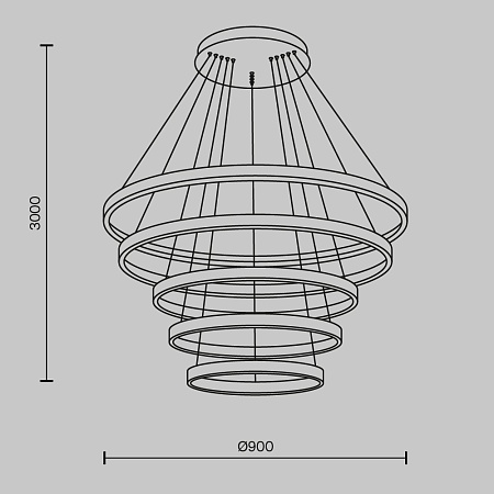 Подвесной светильник Maytoni Rim MOD058PL-L200BK - фото