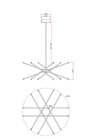 Подвесной светильник Freya FR5337PL-12G - фото