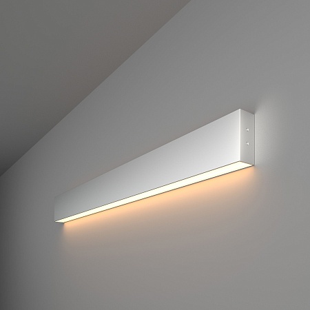 Линейный светодиодный накладной односторонний светильник 78см 15Вт 3000К серебряный 101-100-30-78 - фото