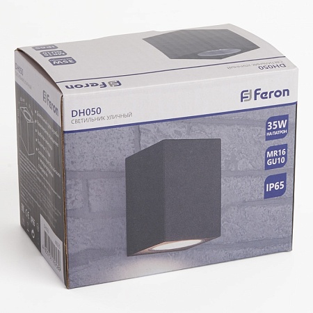 Светильник садово-парковый Feron DH050,на стену, GU10 230V, черный - фото