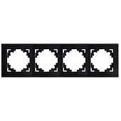Рамка 4-местная, металл, STEKKER MFR00-7004-05, серия Катрин, черный