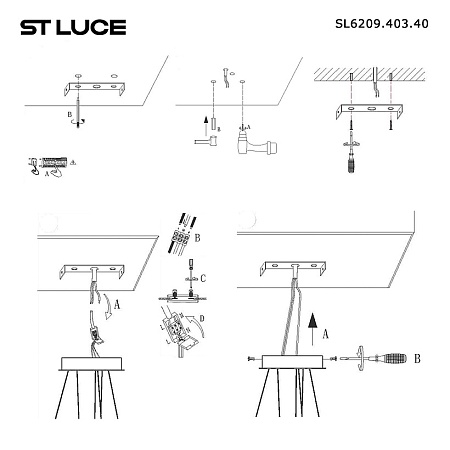Светильник подвесной ST-Luce Черный/Черный, Белый LED 1*40W 3000K SL6209.403.40 - фото