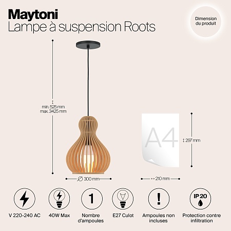 Подвесной светильник Maytoni Roots MOD192PL-01W1 - фото