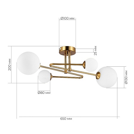 Светильник потолочный Латунь/Белый G9 LED 4*5W SLE2211-302-04 - фото