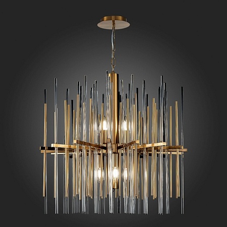 Люстра подвесная ST-Luce Латунь/Прозрачный, Латунь E14 8*40W SL1628.303.08 - фото