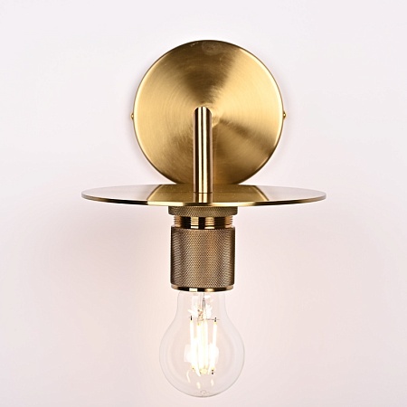 Бра Rh Utilitaire Knurled Disk Shade Sconce Brass Imperiumloft 123282-22 - фото