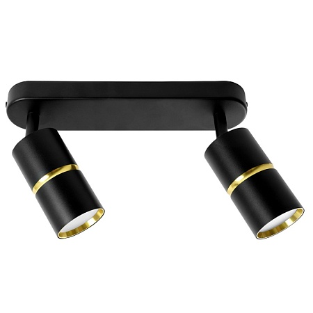 Светильник Feron ML1862 ZEN настенно-потолочный под лампу  GU10, чёрный, золото - фото