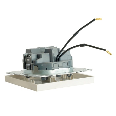 Выключатель 1-клавишный c индикатором (механизм), STEKKER, 250В, 10А, серия Эмили, RSW10-5101-01, белый фарфор, soft touch - фото