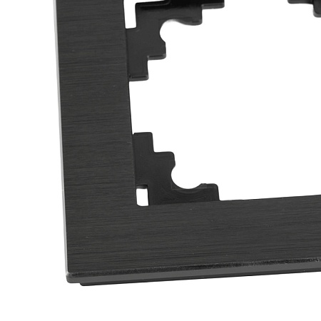 Рамка 1-местная, металл, STEKKER MFR00-7001-05, серия Катрин, черный - фото