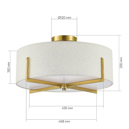 Светильник потолочный Латунь/Белый E27 4*60W SLE3010-302-04 - фото