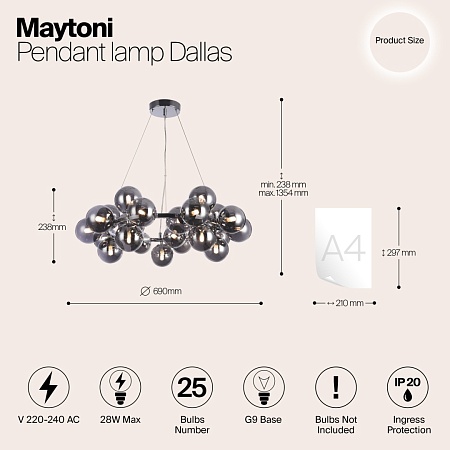 Подвесной светильник Maytoni Dallas MOD548PL-25CH - фото