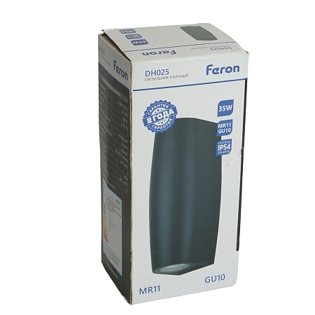 Светильник садово-парковый Feron DH025, на стену, 2*GU10 MR11 230V, черный - фото