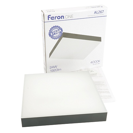 Светодиодный светильник Feron AL267 накладной 24W 4000K черный - фото