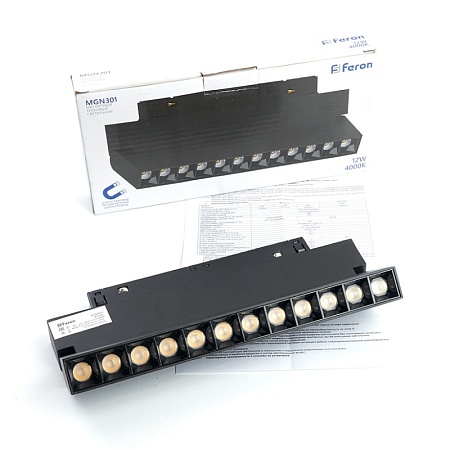 Светодиодный светильник Feron AL103 трековый однофазный на шинопровод 20W 2700K 35 градусов черный серия MarketBright - фото