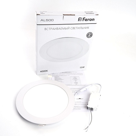 Светодиодный светильник Feron AL500 встраиваемый 15W 4000K белый - фото