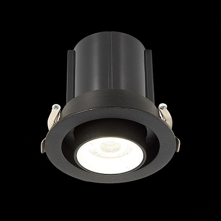 Св-к встр. Черный LED 1*12W 3000K 900Lm Ra80 24° IP20 D90xH92 180-240V ST702.438.12 - фото