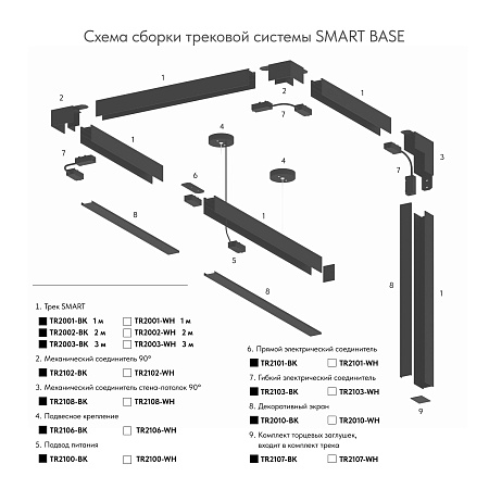 TR2001-WH Шинопровод SMART 1M белый - фото