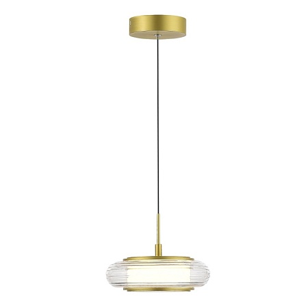 Светильник подвесной ST-Luce золото/прозрачный LED 1*7W 3000K SL6239.203.01 - фото