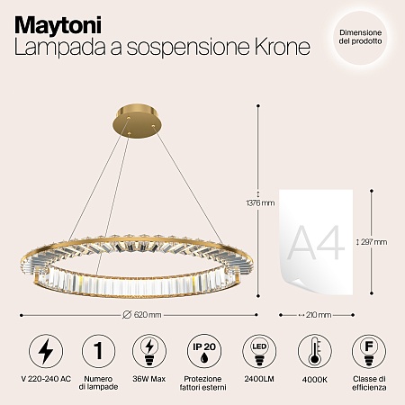 Подвесной светильник Maytoni Krone P097PL-L36G4K - фото