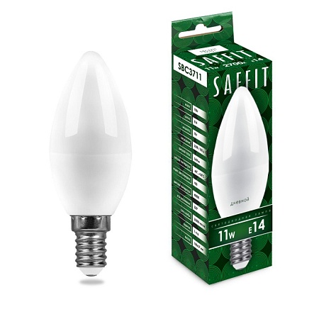 Лампа светодиодная SAFFIT SBC3711 Свеча E14 11W 230V 2700K - фото